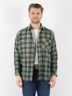 Vintage 90's Men Plaid Flannel Shirt In Green