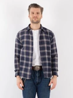 Vintage 90's Men Plaid Flannel Shirt In Blue