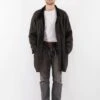 Vintage 90's Men Sheepskin Coat In Gray