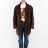 Vintage 90's Men Oversized Sheepskin Coat In Brown
