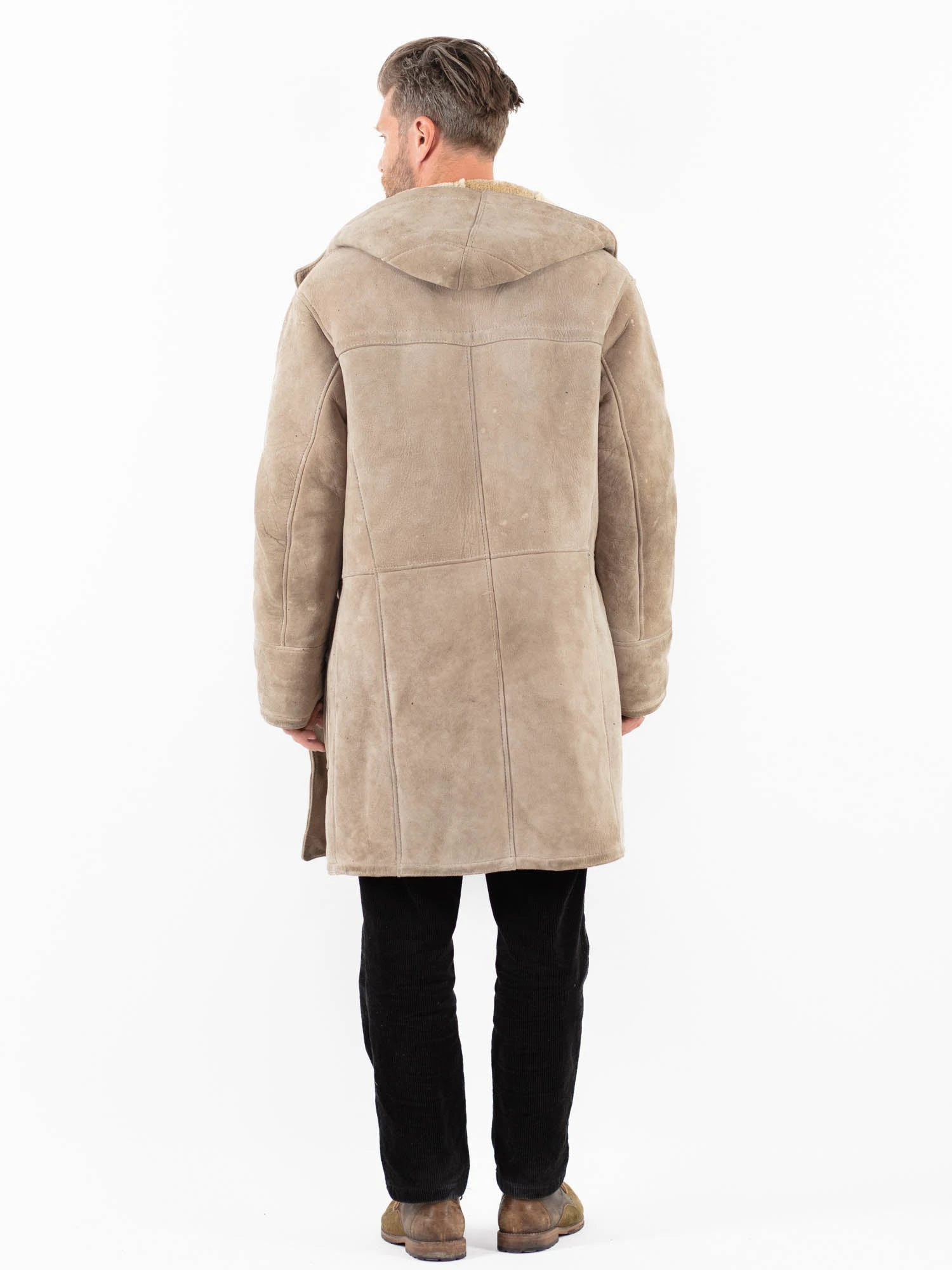 Vintage 80's Men Sheepskin Coat In Beige 2 Vintage 80's Men Sheepskin Coat In Beige - Image 2