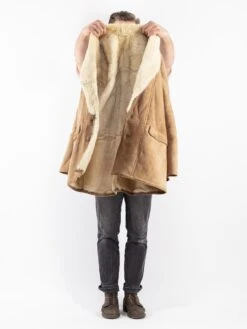 Vintage 90's Men Sheepskin Shearling Coat In Beige 8 Vintage 90's Men Sheepskin Shearling Coat In Beige -Northern Grip Vintage 90s Men Sheepskin Coat 0645