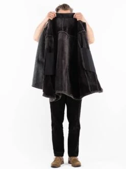 Vintage 90's Men Sheepskin Jacket In Gray -Northern Grip Vintage 90s Men Sheepskin Jacket 0255