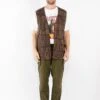 Vintage 90's Men Sheepskin Vest In Brown