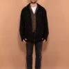Vintage 90's Men Sherpa Bomber Jacket In Black