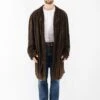 Vintage 90's Men Oversized Suede Coat In Brown