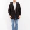 Vintage 90's Men Hooded Suede Sherpa Coat In Brown