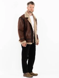 Vintage 90's Men Suede Sherpa Jacket In Brown 7 Vintage 90's Men Suede Sherpa Jacket In Brown -Northern Grip Vintage 90s Men Suede Sherpa Jacket 0107