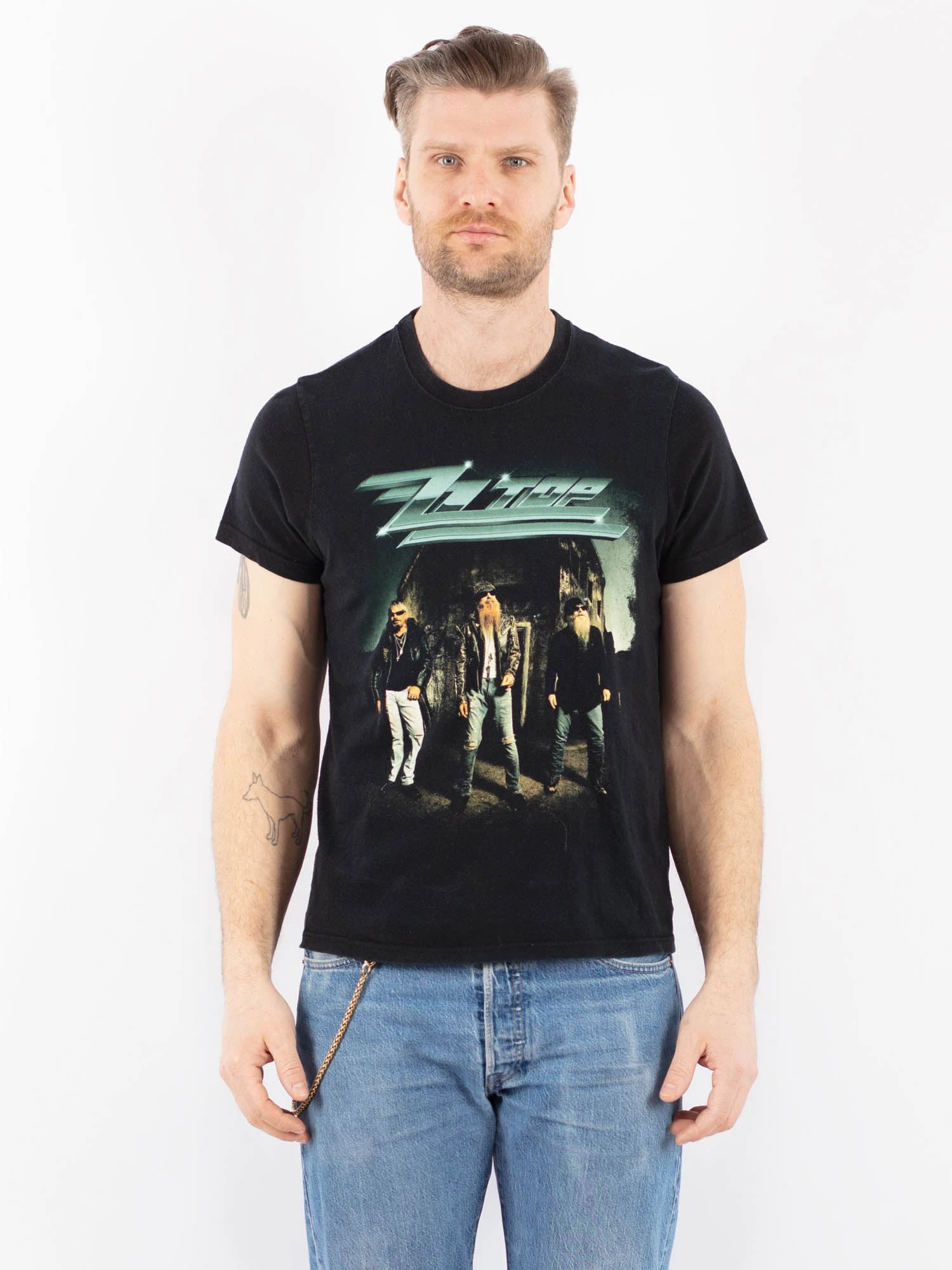 Vintage 90's Men ZZ Top Print T-Shirt In Black 1 Vintage 90's Men ZZ Top Print T-Shirt In Black