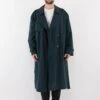 Vintage 70's Men Oversized Trench Coat In Teal Blue