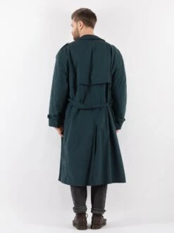 Vintage 70's Men Oversized Trench Coat In Teal Blue 8 Vintage 70's Men Oversized Trench Coat In Teal Blue -Northern Grip Vintage 90s Men Trench Coat 0097