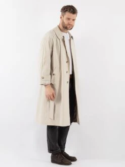 Vintage 90's Men Trench Coat In Beige -Northern Grip Vintage 90s Men Trench Coat 0151