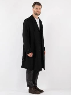 Vintage 90's Men Trench Coat In Black 7 Vintage 90's Men Trench Coat In Black -Northern Grip Vintage 90s Men Trench Coat 0270