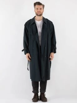 Vintage 90's Men Trench Coat In Blue