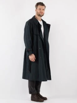 Vintage 90's Men Trench Coat In Blue -Northern Grip Vintage 90s Men Trench Coat 0319