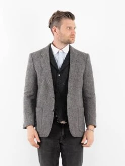 Vintage 90's Men Harris Tweed Jacket In Gray