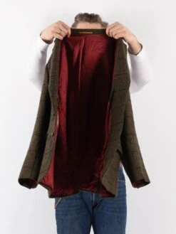 Vintage 90's Men Harris Tweed Jacket In Green -Northern Grip Vintage 90s Men Tweed Jacket 0387