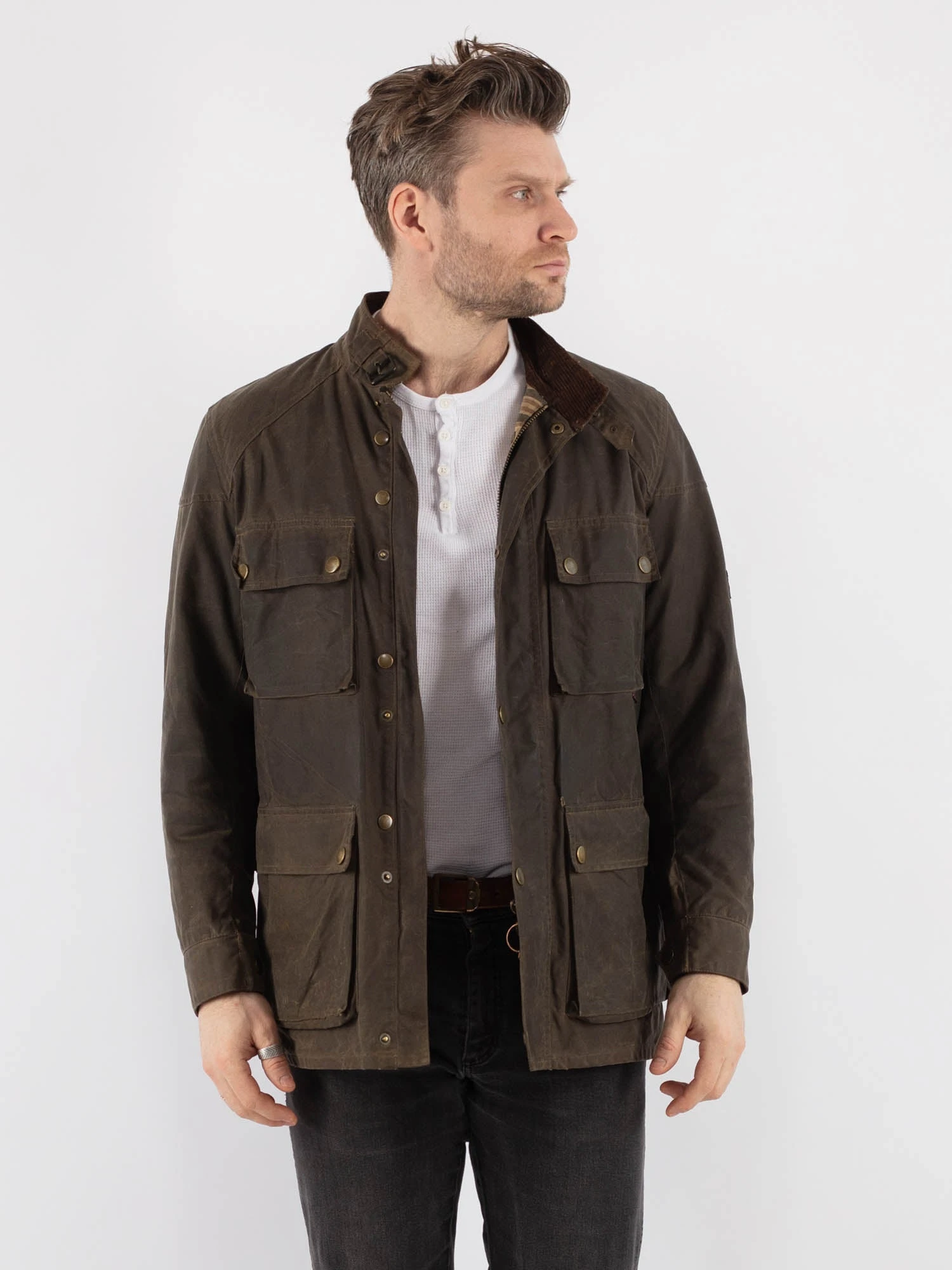 Vintage 90's Men Belstaff Waxed Canvas Jacket In Brown 1 Vintage 90's Men Belstaff Waxed Canvas Jacket In Brown