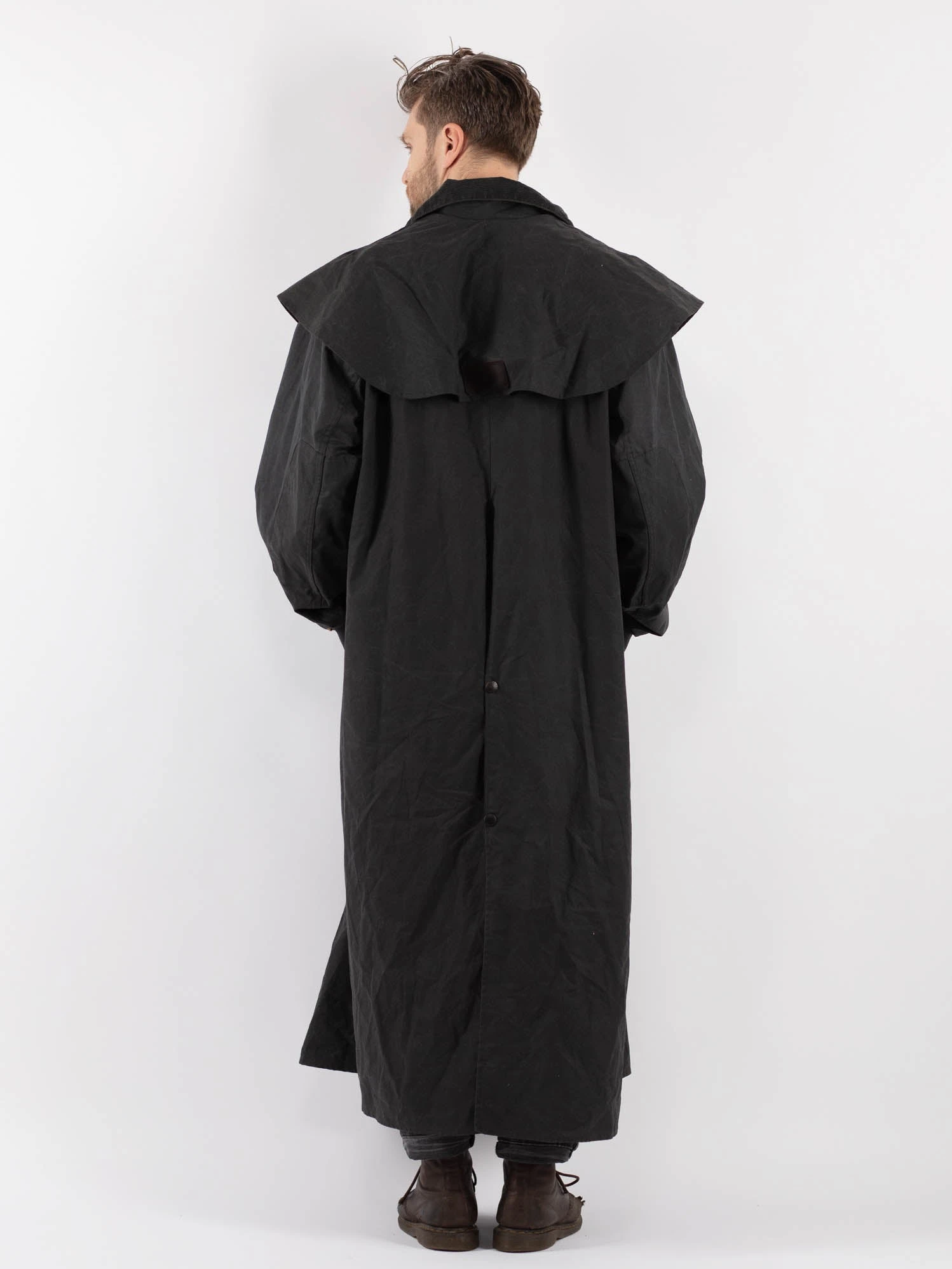 Vintage 90's Men Backhouse Waxed Canvas Maxi Coat In Gray 3 Vintage 90's Men Backhouse Waxed Canvas Maxi Coat In Gray - Image 3