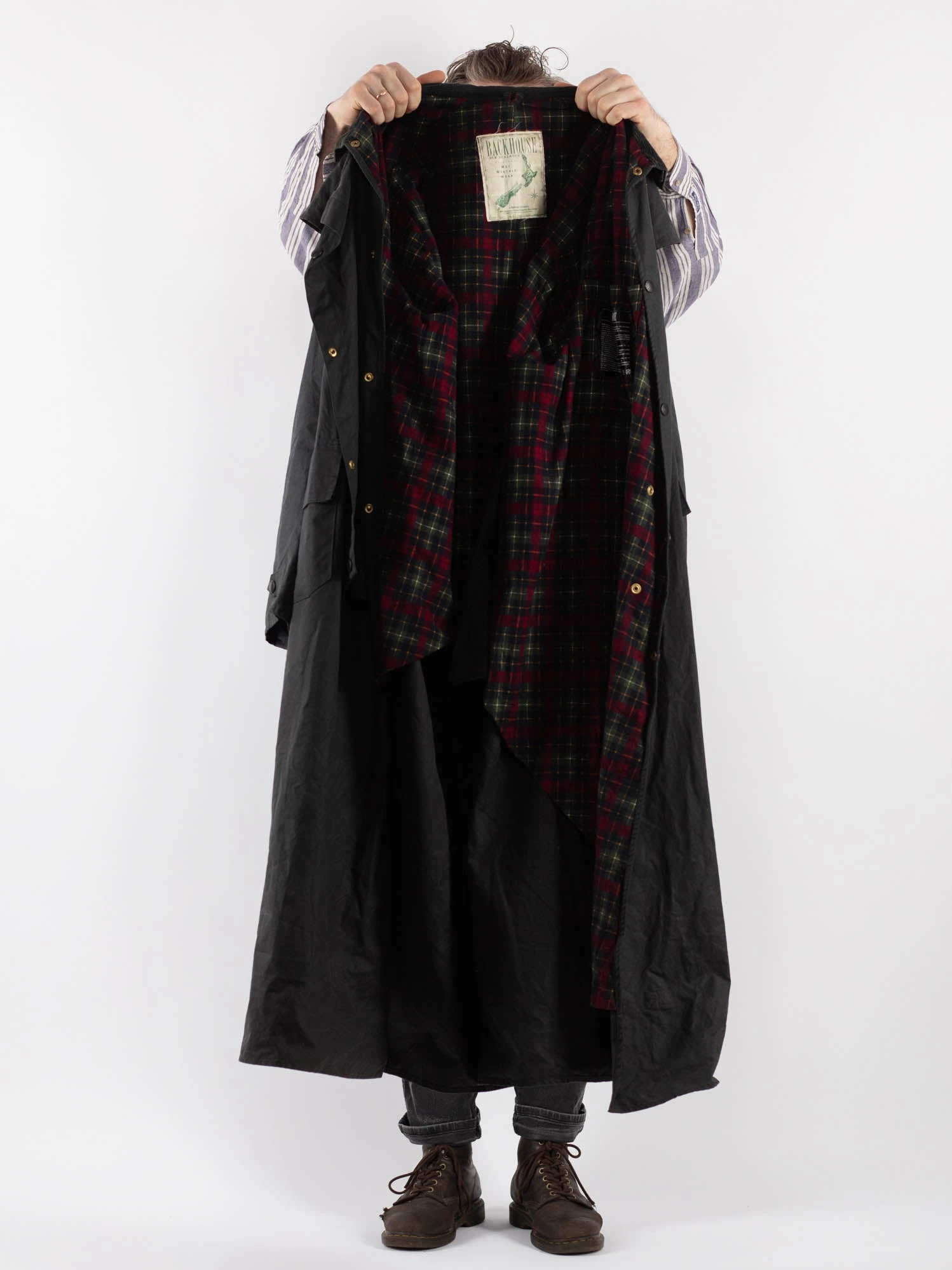 Vintage 90's Men Backhouse Waxed Canvas Maxi Coat In Gray 4 Vintage 90's Men Backhouse Waxed Canvas Maxi Coat In Gray - Image 4