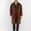 Vintage 90's Men Waxed Canvas Coat In Brown