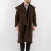 Vintage 90's Men Driza Bone Waxed Canvas Riding Coat In Brown