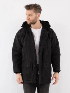 Vintage 90's Men Waxed Canvas Jacket In Black