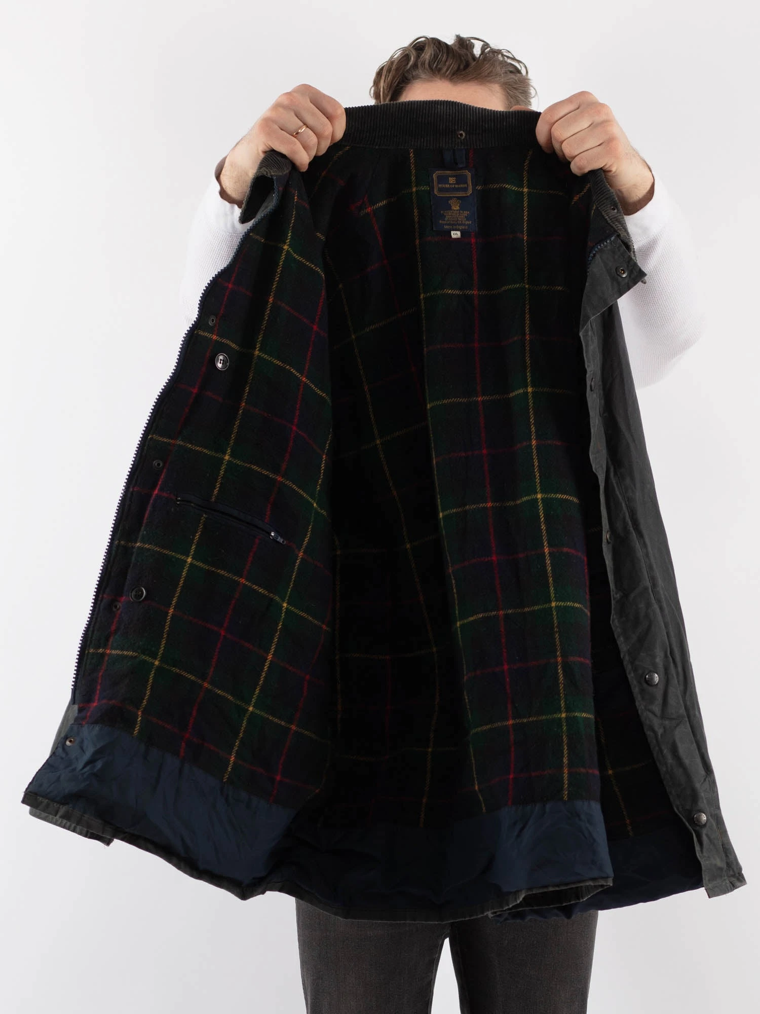 Vintage 90's Men Waxed Canvas Jacket In Gray 4 Vintage 90's Men Waxed Canvas Jacket In Gray - Image 4