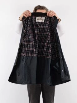 Vintage 90's Men Waxed Canvas Jacket In Blue -Northern Grip Vintage 90s Men Waxed Cotton Jacket 0048 2