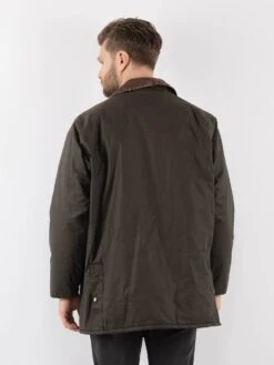 Vintage 90's Men Waxed Canvas Jacket In Khaki Green -Northern Grip Vintage 90s Men Waxed Cotton Jacket 0057