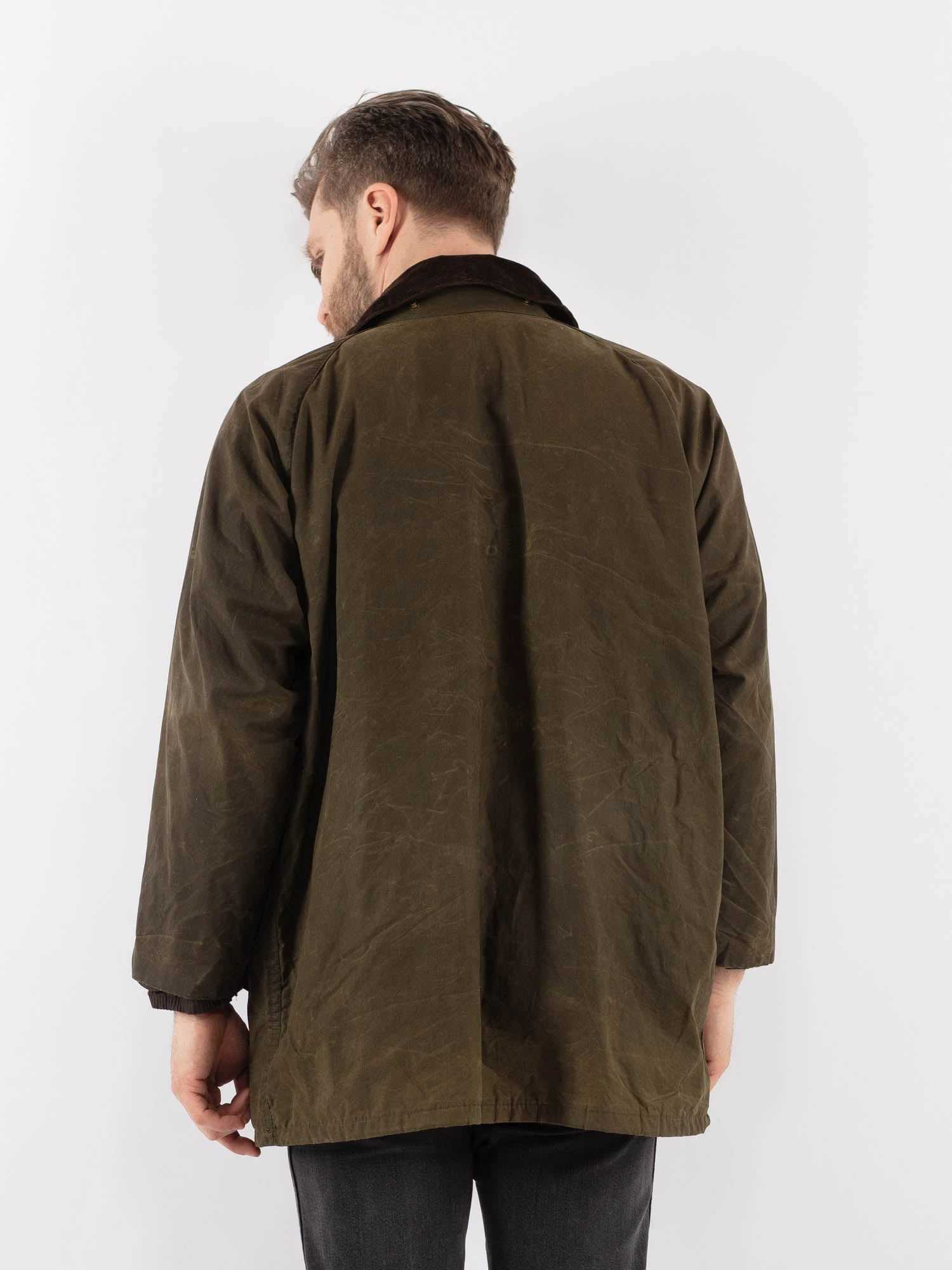 Vintage 90's Men Barbour Waxed Canvas Jacket In Green 2 Vintage 90's Men Barbour Waxed Canvas Jacket In Green - Image 2