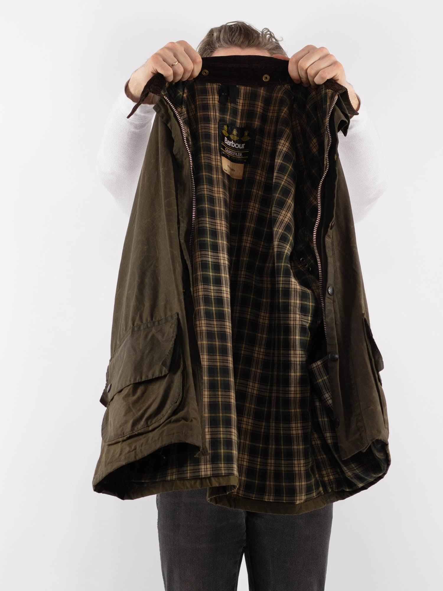 Vintage 90's Men Barbour Waxed Canvas Jacket In Green 4 Vintage 90's Men Barbour Waxed Canvas Jacket In Green - Image 4