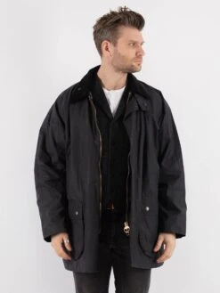 Vintage 90's Men Mc Orvis Waxed Canvas Jacket In Blue