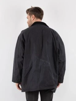 Vintage 90's Men Mc Orvis Waxed Canvas Jacket In Blue -Northern Grip Vintage 90s Men Waxed Cotton Jacket 0197