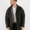 Vintage 90's Men Waxed Canvas Coat In Green