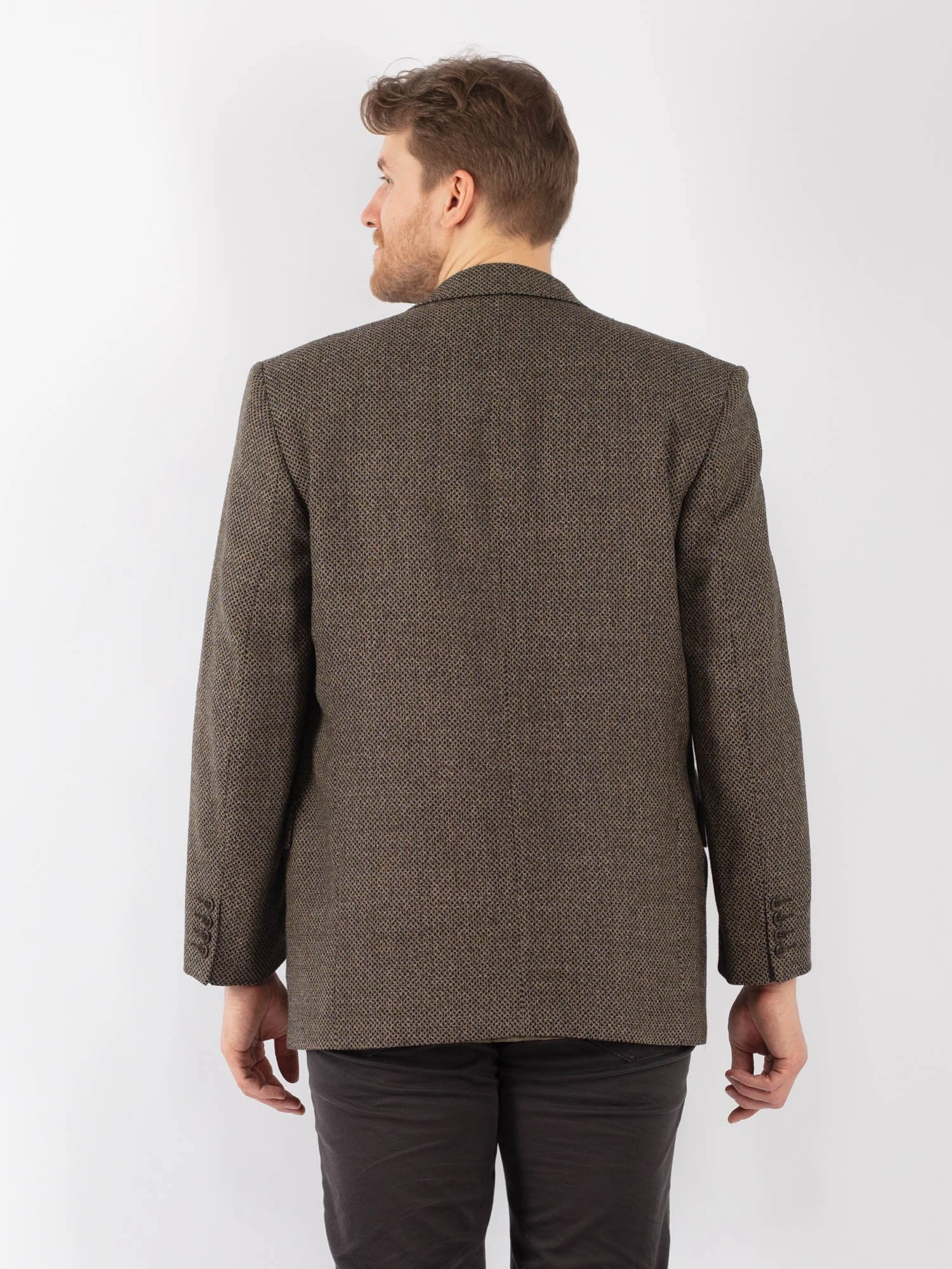 Vintage 90's Men Wool Blazer Jacket In Beige 2 Vintage 90's Men Wool Blazer Jacket In Beige - Image 2