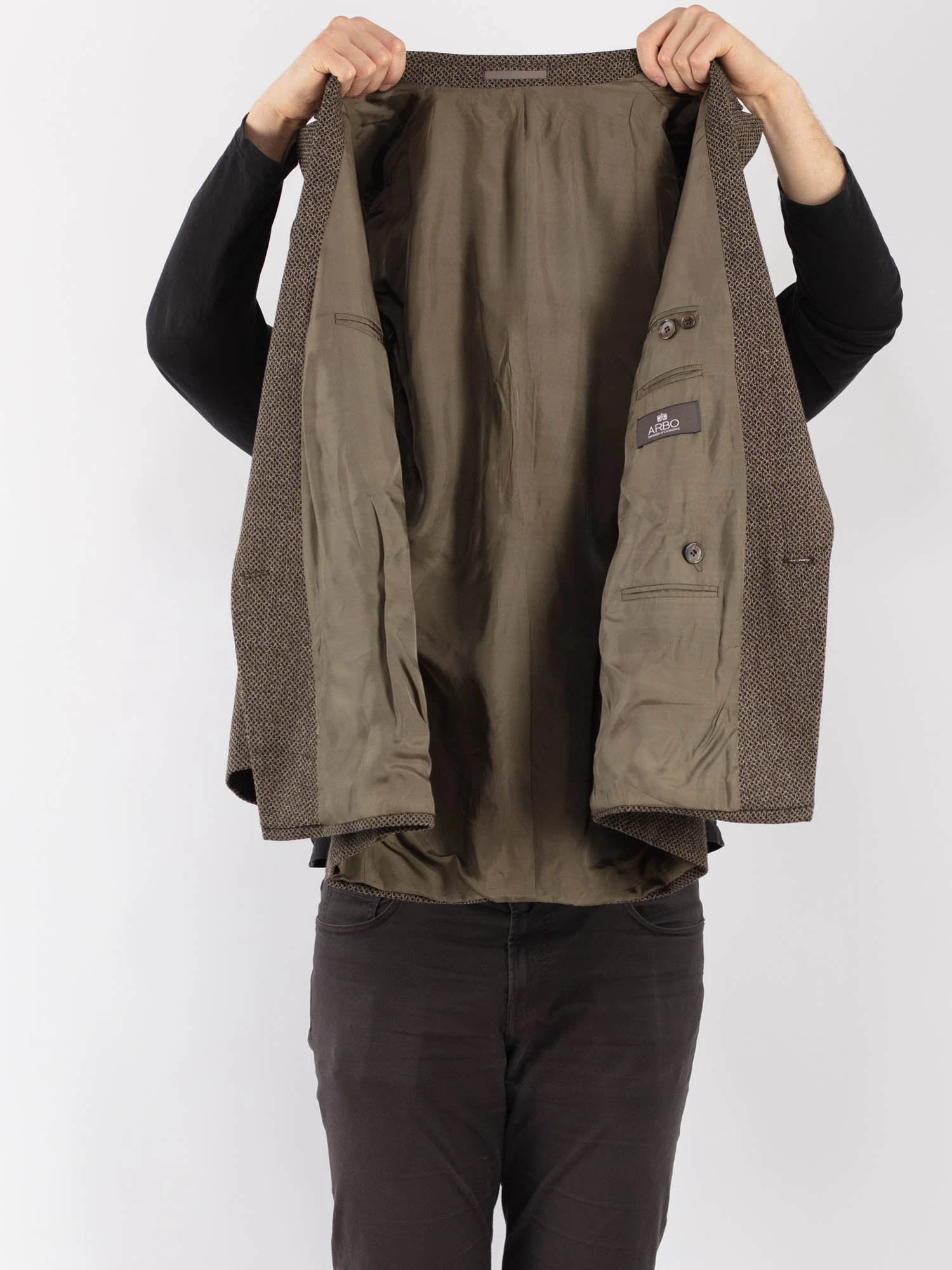 Vintage 90's Men Wool Blazer Jacket In Beige 4 Vintage 90's Men Wool Blazer Jacket In Beige - Image 4