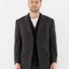 Vintage 90's Men Cashmere Wool Blend Blazer Jacket In Gray
