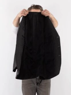 Vintage 90's Men Cashmere Wool Blend Blazer Jacket In Gray -Northern Grip Vintage 90s Men Wool Blazer Jacket 0221