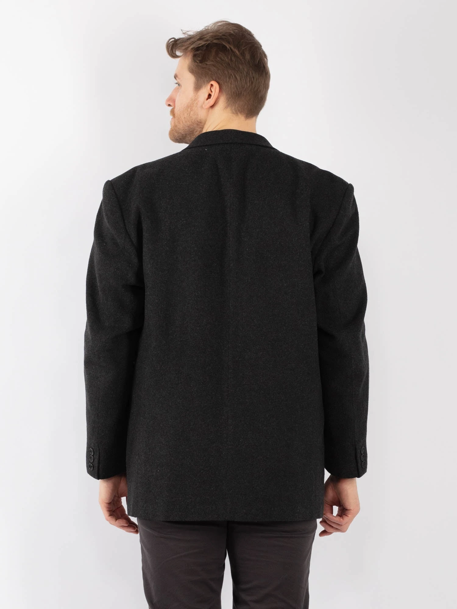 Vintage 90's Men Wool Blazer Jacket In Gray 2 Vintage 90's Men Wool Blazer Jacket In Gray - Image 2