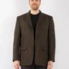 Vintage 90's Men Wool Blazer Jacket In Brown