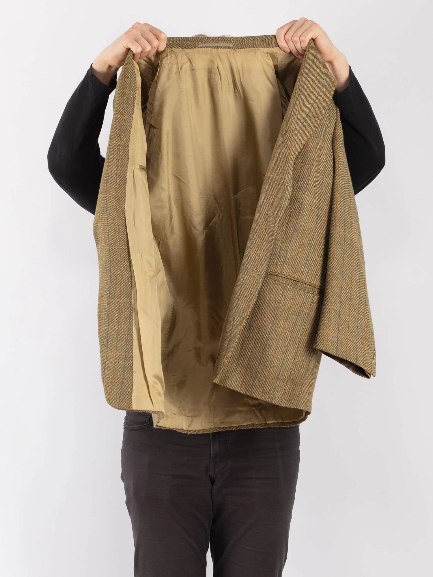 Vintage 90's Men Wool Blazer Jacket In Olive Green 4 Vintage 90's Men Wool Blazer Jacket In Olive Green - Image 4