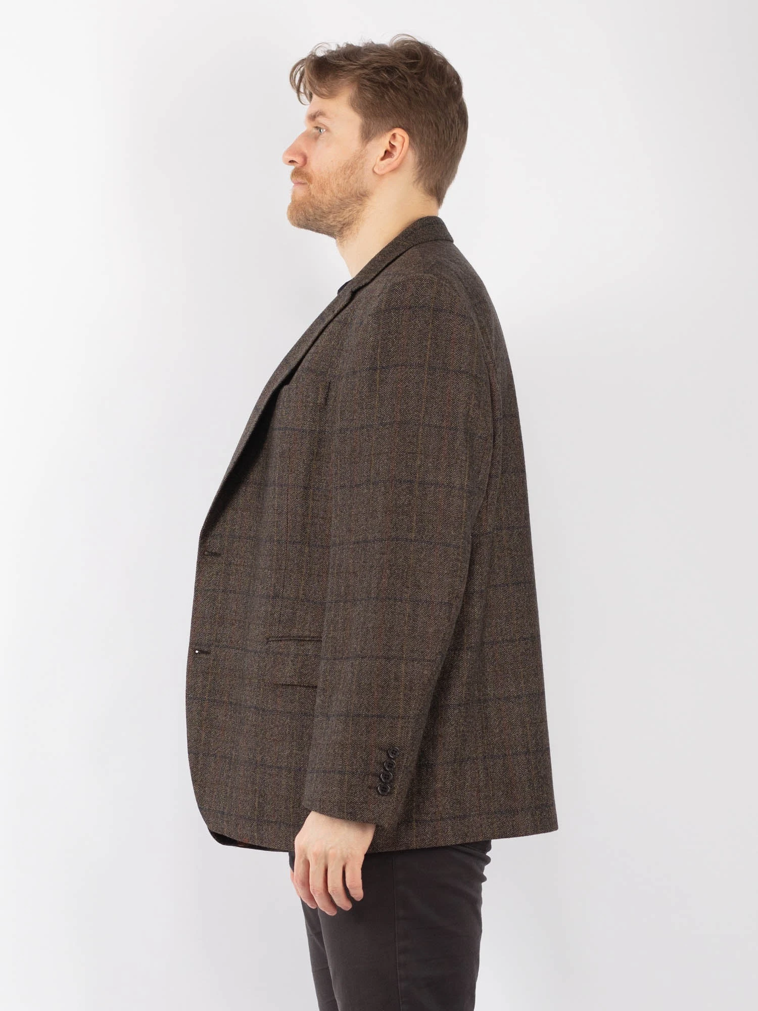Vintage 90's Men Cashmere Wool Blend Blazer Jacket In Brown 3 Vintage 90's Men Cashmere Wool Blend Blazer Jacket In Brown - Image 3