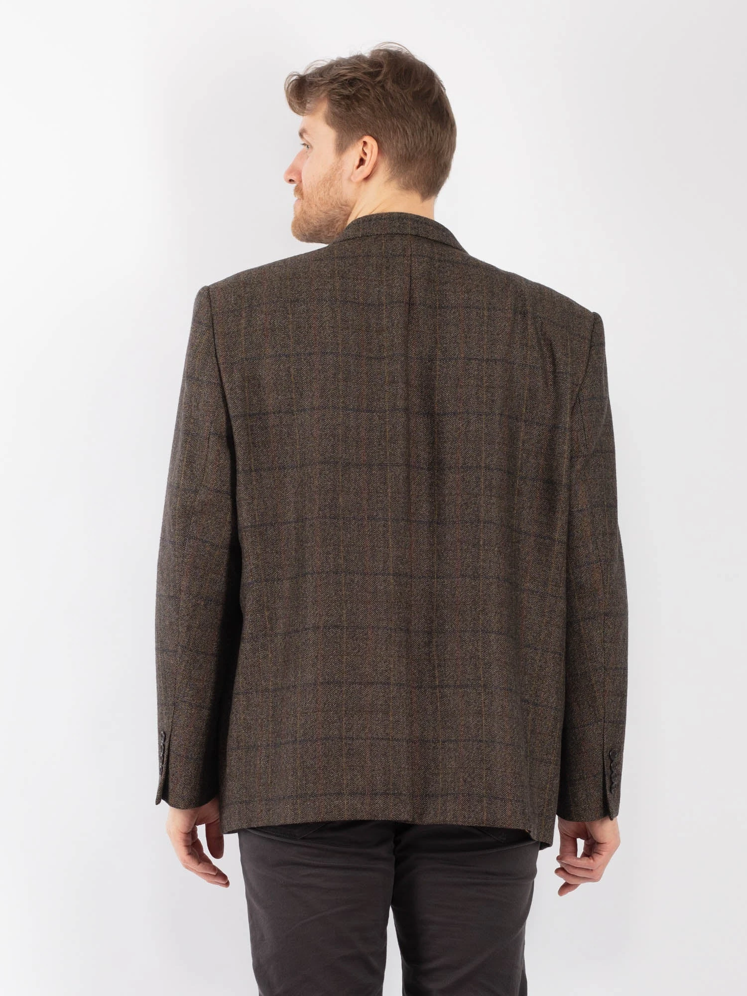 Vintage 90's Men Cashmere Wool Blend Blazer Jacket In Brown 2 Vintage 90's Men Cashmere Wool Blend Blazer Jacket In Brown - Image 2