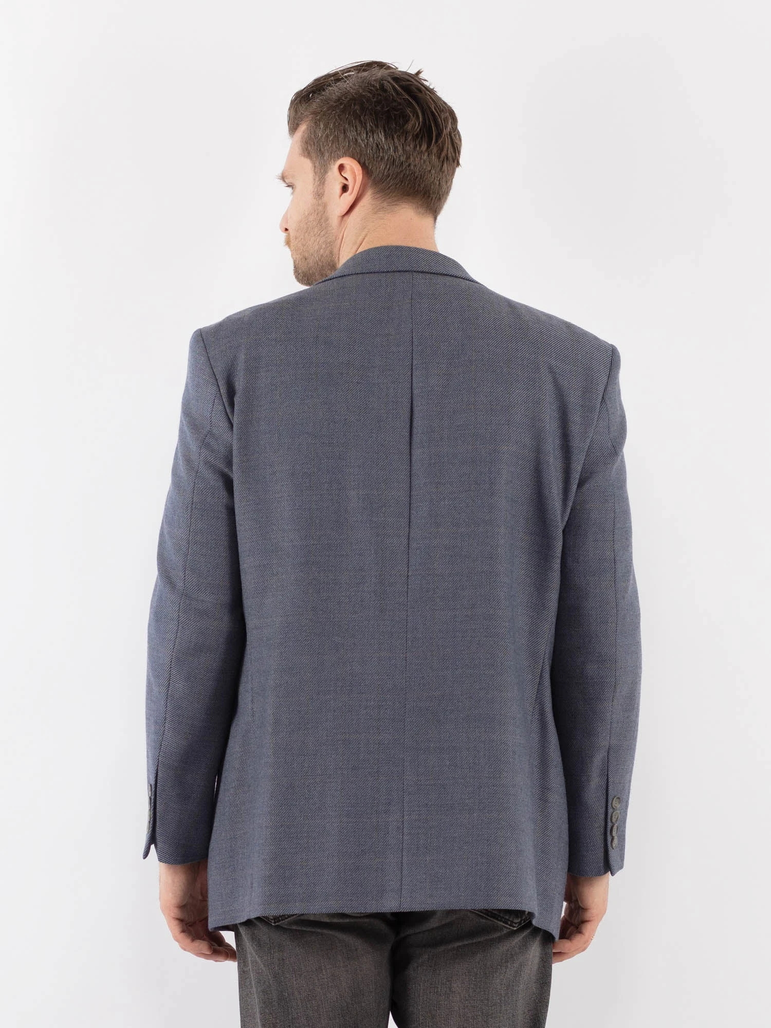 Vintage 90's Men Wool Blazer Vest In Blue 2 Vintage 90's Men Wool Blazer Vest In Blue - Image 2