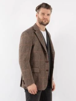 Vintage 90's Men Wool Blend Blazer Jacket In Gray -Northern Grip Vintage 90s Men Wool Blazer 0326