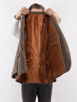 Vintage 90's Men Wool Blend Blazer Jacket In Gray -Northern Grip Vintage 90s Men Wool Blazer 0328