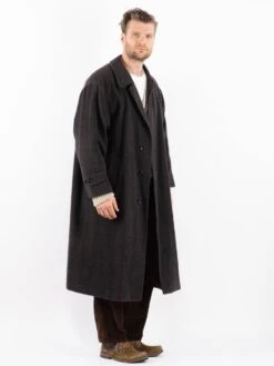 Vintage 90's Men Wool Coat In Gray -Northern Grip Vintage 90s Men Wool Coat 0025