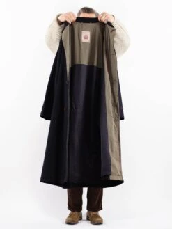 Vintage 90's Men Cashmere Wool Blend Coat In Blue -Northern Grip Vintage 90s Men Wool Coat 0063 79c3f2d1 7768 4350 8836 01036e855b32