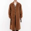 Vintage 90's Men Cashmere Wool Blend Coat In Brown
